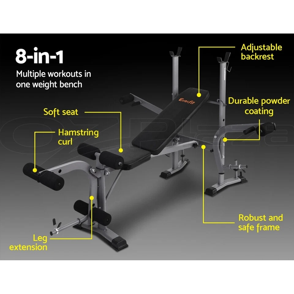 Everfit Weight Bench Fitness Bench Adjustable Bench Press 8-In-1 Gym Equipment - image 3 of 4