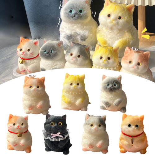 Handmade Furry Cat Kitty Squishy Squeezable Toy Anti Stress Anxiety Relief