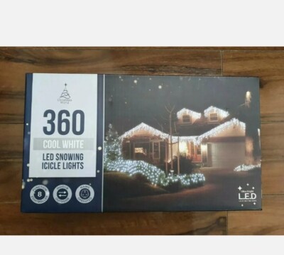 Weihnachten Eiszapfen Licht 360 kaltweiß LED Schnee 8 Funktionen Controller 