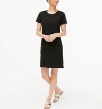 J. Crew  Dress Womens Size Small Black Knit Tank  Scoop Neck 100% Cotton NWT