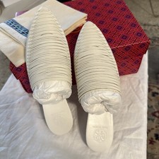 NIB Tory Burch Sienna Woven Leather Backless Mule 7M