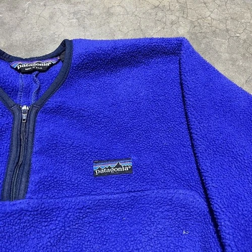 Vintage 80s Patagonia Blue 1/4 Zip Kayak Fleece Pullover 1980s