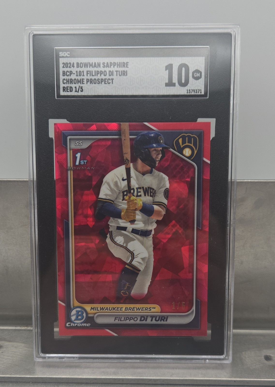 2024 Bowman Sapphire Edition - Chrome Prospects Filippo Di Turi #BCP-101 Red 1/5