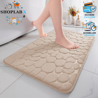Badematte Memoryschaum Rutschfest SaugfäHig Badezimmerteppich 50×80 Cm Beige