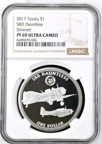 2017 Tuvalu SBD Dauntless One Dollar Coin NGC PF 69 ULTRA CAMEO