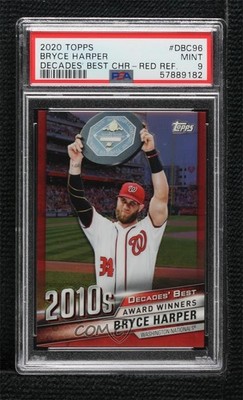 2020 Topps Decades Best Chrome Red Refractor 6/10 Bryce Harper PSA 9 MINT 17ni