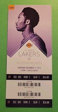 Kobe Bryant Final Season Rockets Vs Lakers Full Ticket 12/17/15