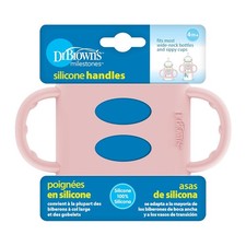 Silicone Handle for Wide Neck Baby Bottles Pink Easy Grip for Infants 4 Months