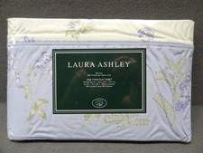 NEW Laura Ashley Twin Flat Sheet Periwinkle Purple Floral 200 Count Made in USA