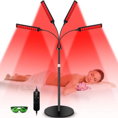 Red Light Therapy Lamp,4 Head Light Therapy for Body Device with Adjustable S...