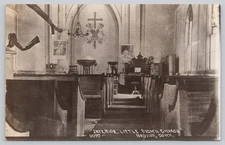 Nashua IA Little Brown Church Interior Pews Altar Organ RPPC Real Photo Postcard