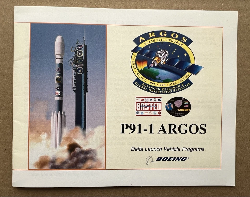 1999 Boeing ARGOS P91-1 Delta II Launch NASA USAF Photo Booklet Sticker - Image 2 of 4