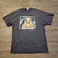 Camiseta Gráfica Disney World Grumpy Seven Dwarfs Gris Para Hombre Grande De Colección