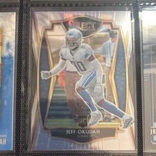 Panini Select 2020 NFL Football Trading Card Jeff Okudah Lions #186 Rookie. rookie card picture