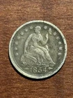 🔥1854 Seated Liberty Half Dime, Rims, Full Liberty, 90% Silver, BID TO WIN🔥