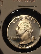 1993 S SILVER DCAM Proof Washington Quarter From Set 90% Silver Free Ship 🚢 