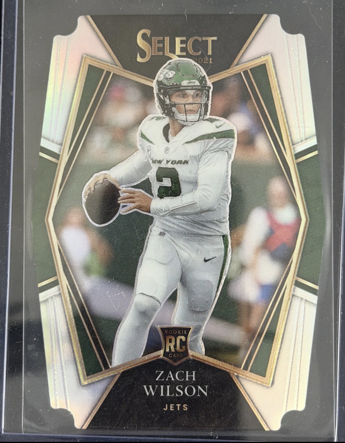2021 Panini Select - Premier Level Zach Wilson #144 Silver Prizm Die-Cut (RC)