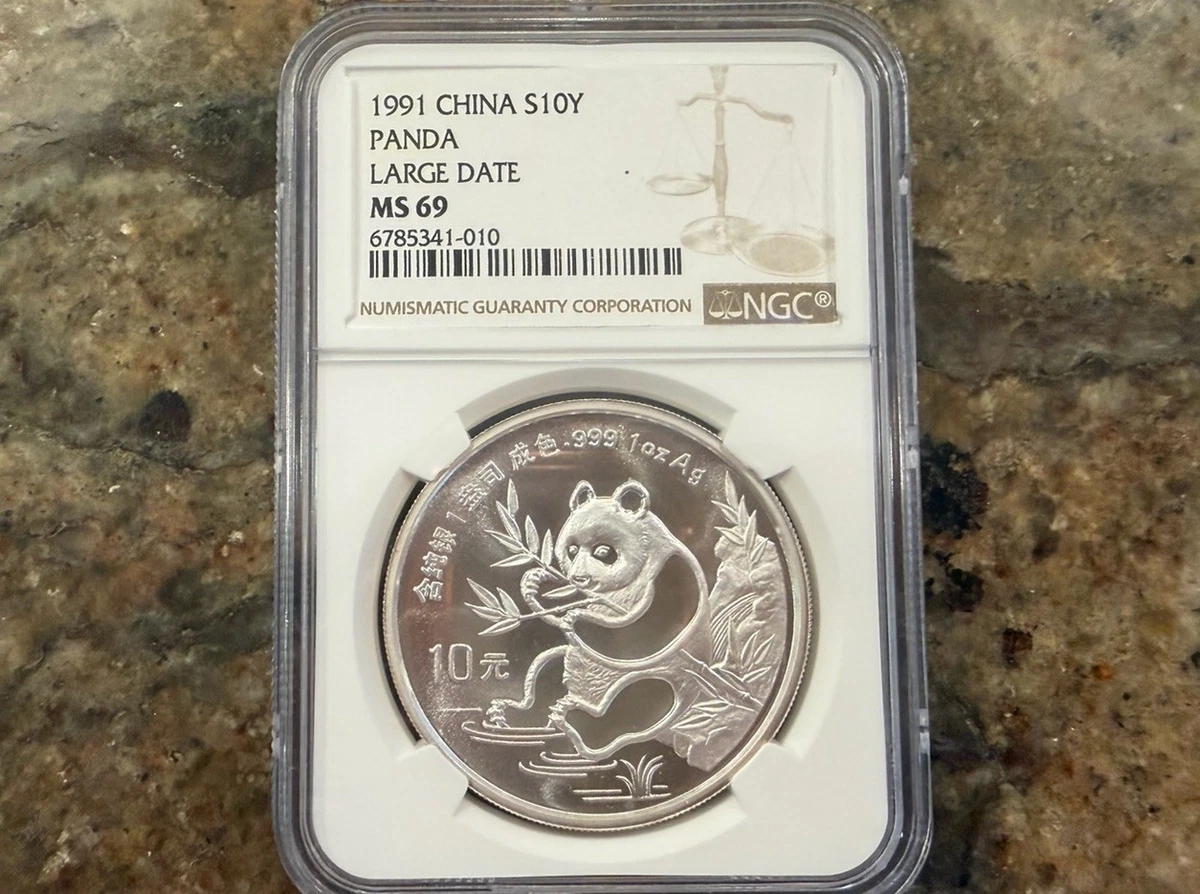 Chinese Panda MS 69 Graded Business Silver Bullion Coins 1 oz