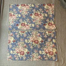 Vintage Eddie Bauer Home Floral King Pillow Shams Pair Cottage Heritage Roses