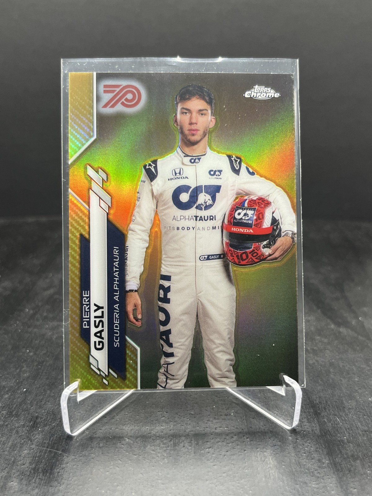 2020 Topps Chrome F1 Pierre Gasly Portrait 70th Anniversary Gold SP #11 (B)