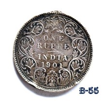 1901 India 1 Rupee .917 Silver (B-55) FREE SHIPPING