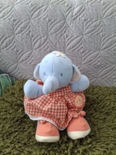 BNWOT HUMPHREYS CORNER LOTTIE ELEPHANT 10" PLUSH GINGHAM DRESS  SALLY HUNTER 