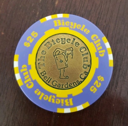 $25 The Bicycle Club Bell Gardens California Casino Chip
