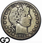 1913-D Barber Half Dollar, Better Denver Issue