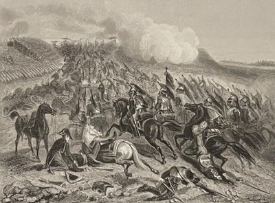 Schlacht von Moskau 7. September 1812 Roehn Napoleon Revolution Radierung C 1830
