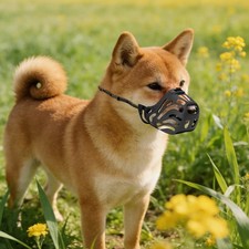 Adjustable Dog No Bite Silicone Basket Muzzle Mouth Mesh Cover for 5-7.5kg Dogs