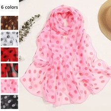 Polka Dot Chiffon Scarf Georgette Bandana Scarves Sunscreen Hijab Neckerchief  