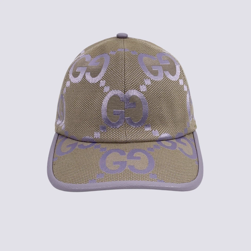 Boné de beisebol Gucci GG monograma jumbo jacquard lona roxo tamanho M - Imagem 4 de 4