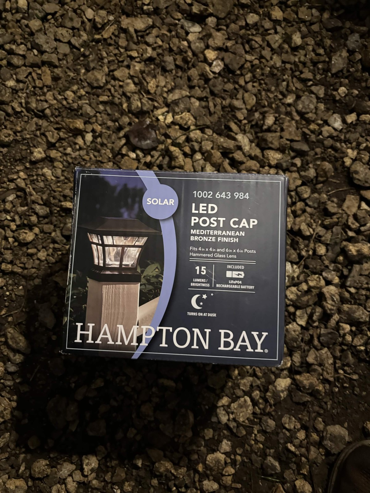 Hampton Bay Solar LED Post Cap Light - Mediterranean Bronze
