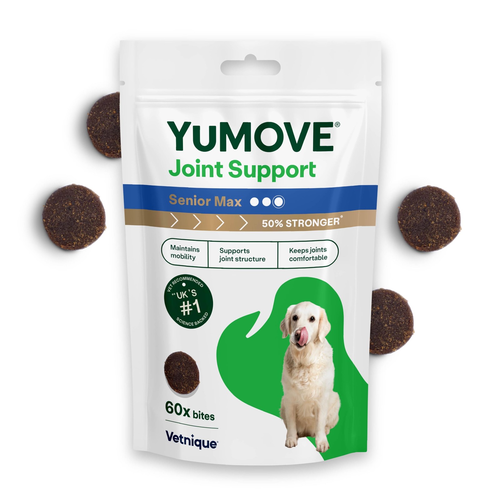 Yumove Joint Support Plus Max 30 Bites 16-30kg Medium Dog 50% Stronger Sealed - Image 3