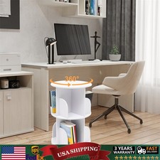 360  2-Layer Rotating Bookshelf Bookcase,Freestanding Storage Shelf Display Rack