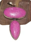 Vintage Southwestern Arizona Pink Turquoise 925 Sterling Silver 15g Halo Pendant