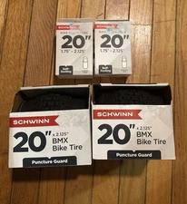 (2) Schwinn 20" X 2.125” BMX Bike Tire w/ Puncture Guard and (2) Inner Tubes