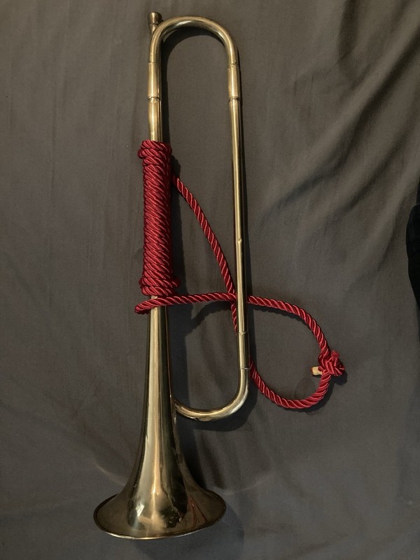 Vintage Brass Bugle 18” – U.S. Regulation Style Cavalry Bugle  (Unmarked)