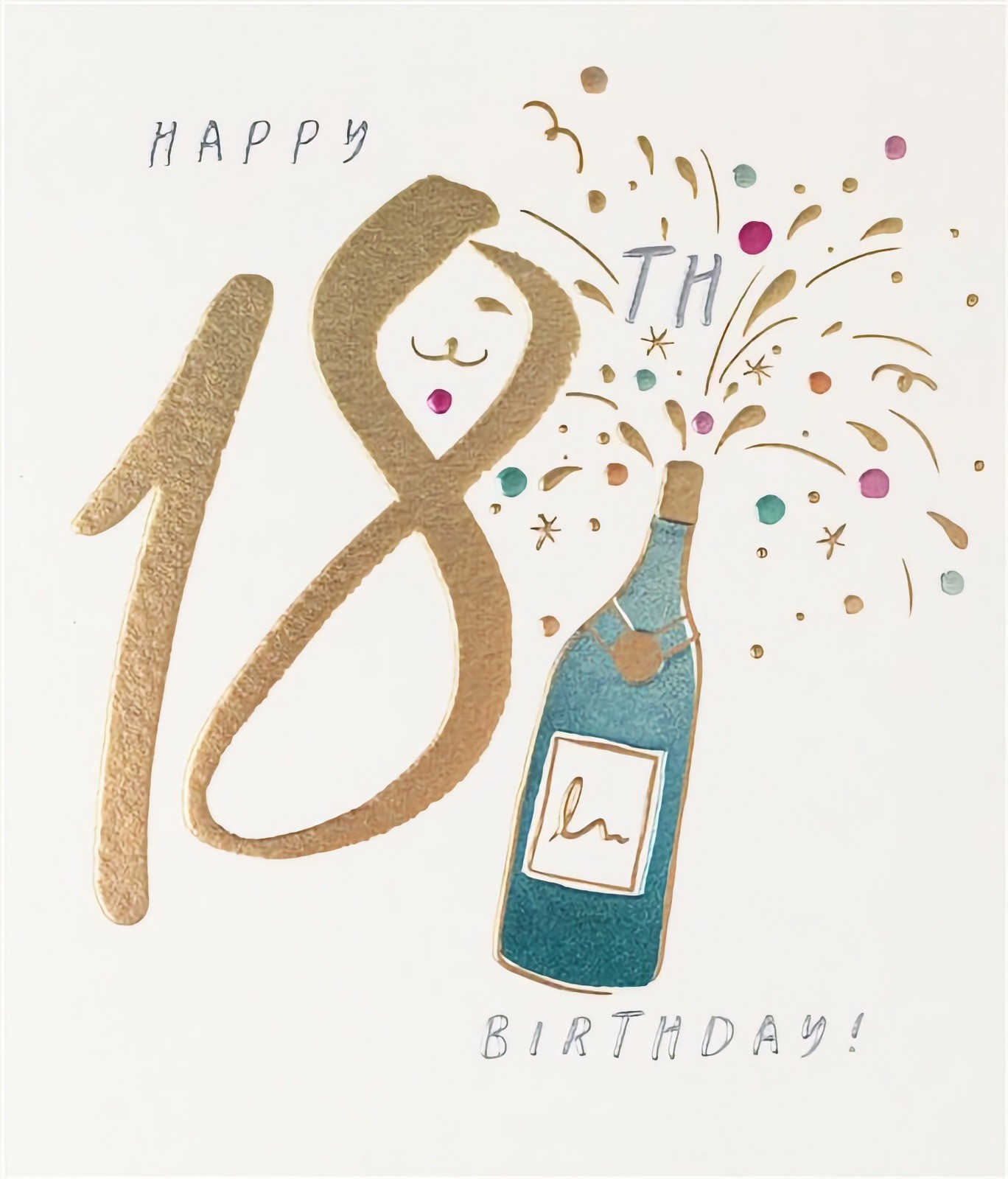 Happy 18th Birthday Card Champagne Son Daughter Brother Sister Nephew Niece