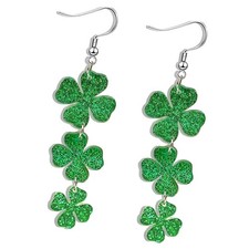 St Patricks Day Earrings for Women Green Shamrock Irish Dangle Earrings for W...