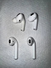 Lot of 4 Single Bluetooth Earbuds - AirPods Miscellaneous Generations BROKEN