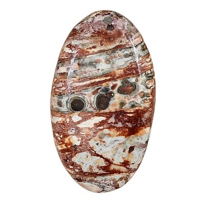 Natural Leopard Skin Jasper 31.6x18.1x5 mm Oval Polished Gemstone LS02012-30