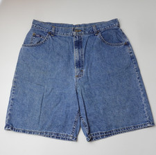 Vintage Lee 80s Mom Shorts Womens Medium Wash 18 32 High Waist Made in USA Union