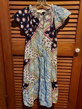 loft petite dress XS PXS Blues, short sleeve boho peasant look, excellent