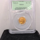1925-D $2.50 Indian Head Quarter Eagle Gold, Business Strike, PCGS MS64