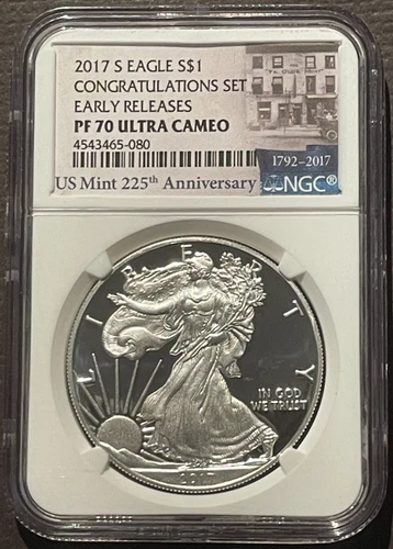 2017-S $1 SILVER AMERICAN EAGLE Congratulations Set NGC PF70 Early Releases 7893
