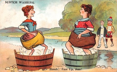 ALTE NATIONALE SERIE COMIC ETC POSTKARTEN SCOTCH WASHING GUT PLUS SEHR GUT