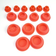 Round Silicone Rubber Plug With Hole Red 15mm - 48.5mm Waterproof Rubber Stopper