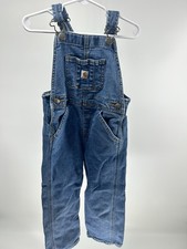Carhartt Kids boy Denim Overalls Bib Pants Blue Size 4T