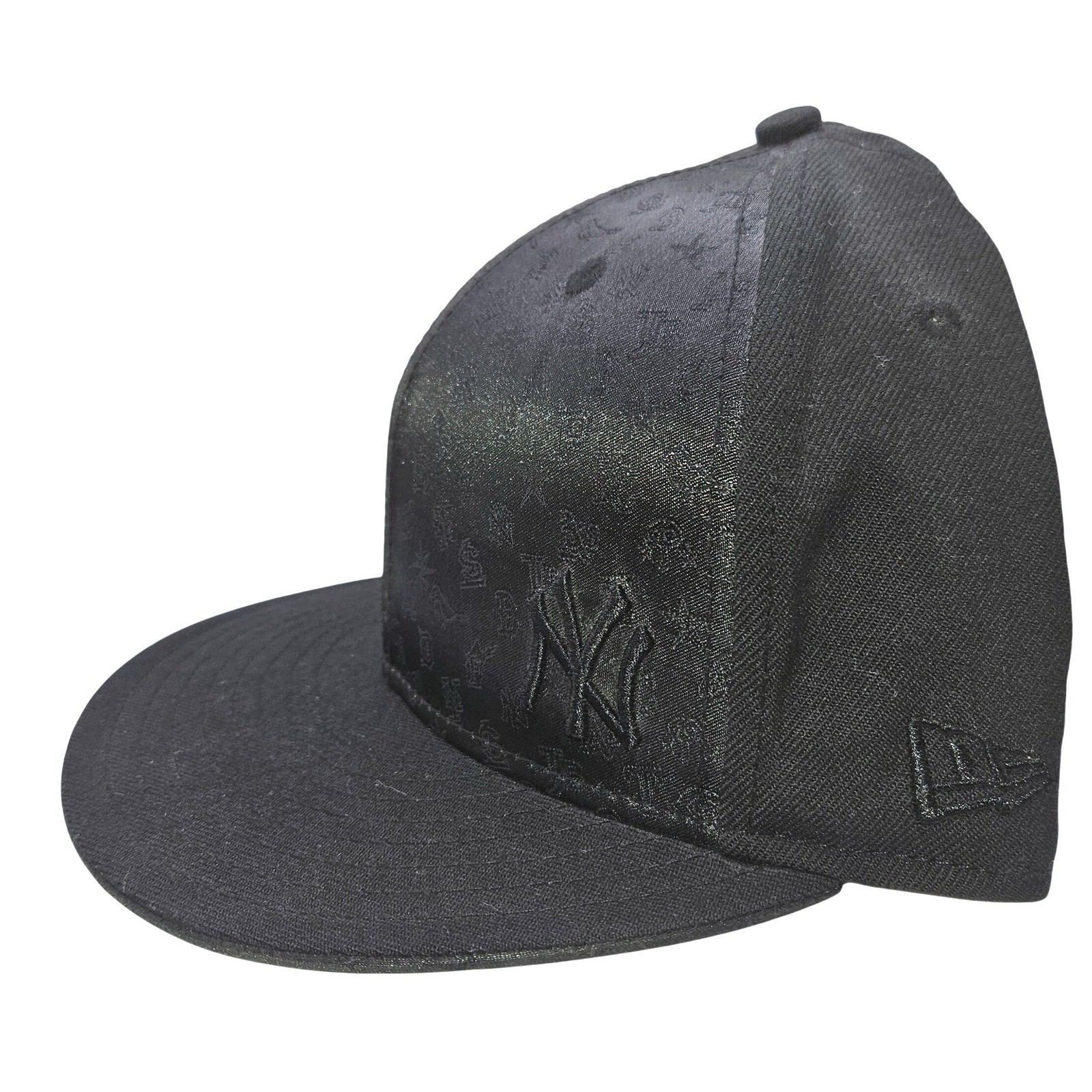 RARE New Era 59FIFTY New York Yankees MLB Monogram Fitted Hat Black 7 3/8 image 2